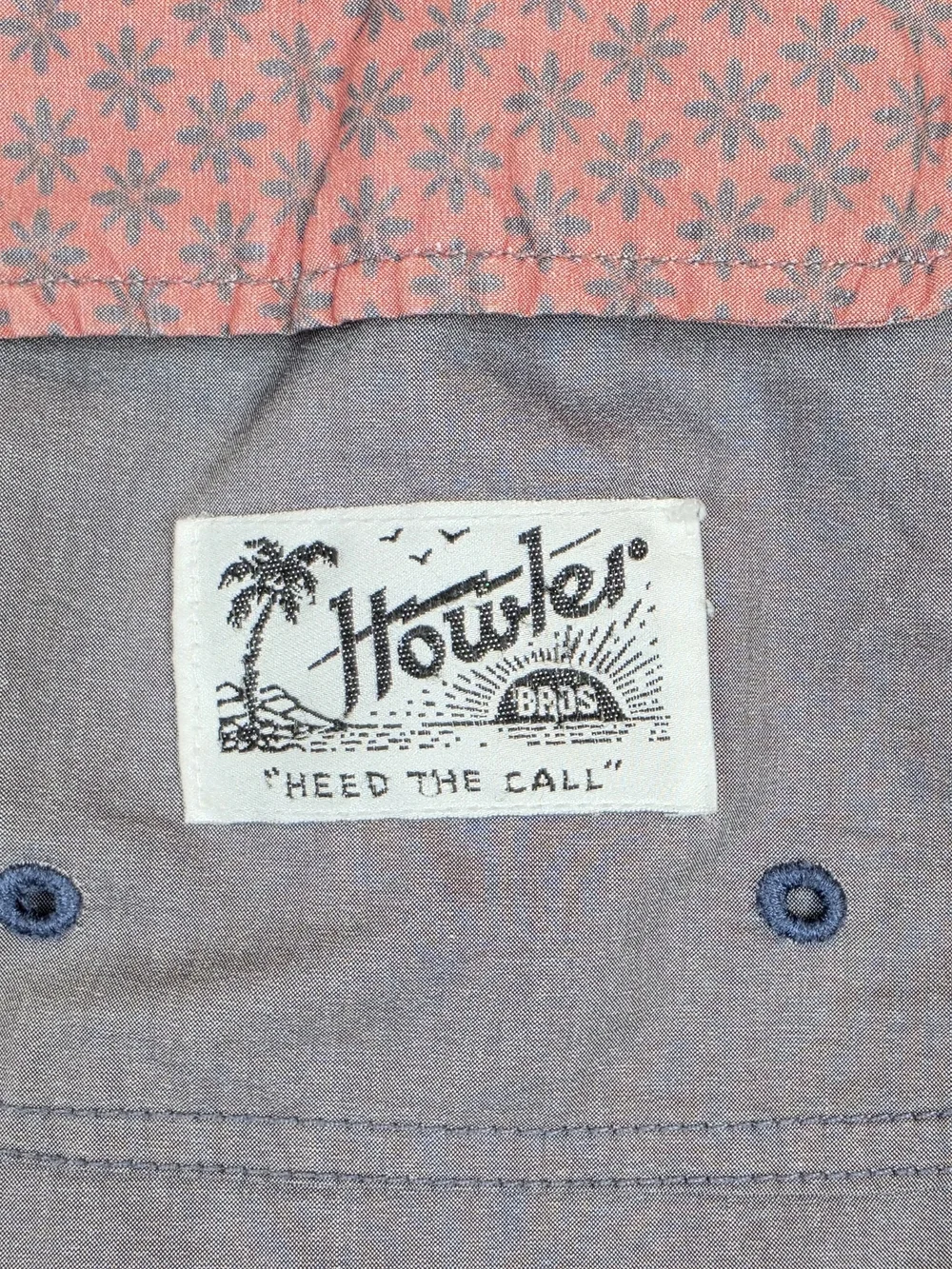 Howler Brothers‎ Swim Shorts Mens 34 Gray Coral Print Waist Drawstring Trunks